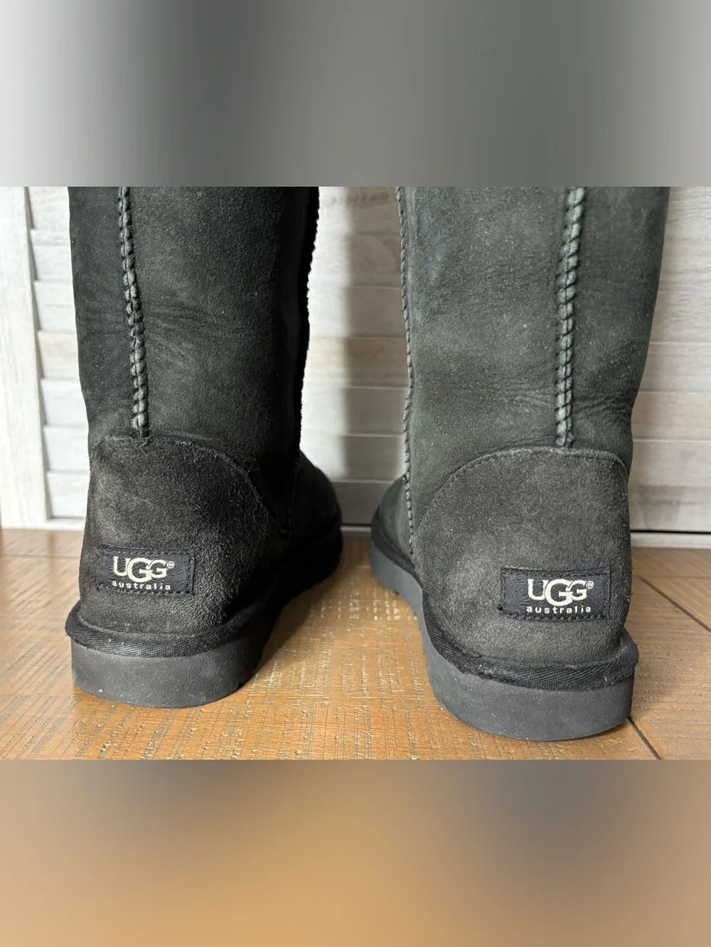 UGG Australia Classic Tall Suede Sheepskin Winter Boots Black Size 10